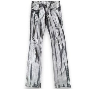 MACHINE gray tie-dye studded jeans size 0